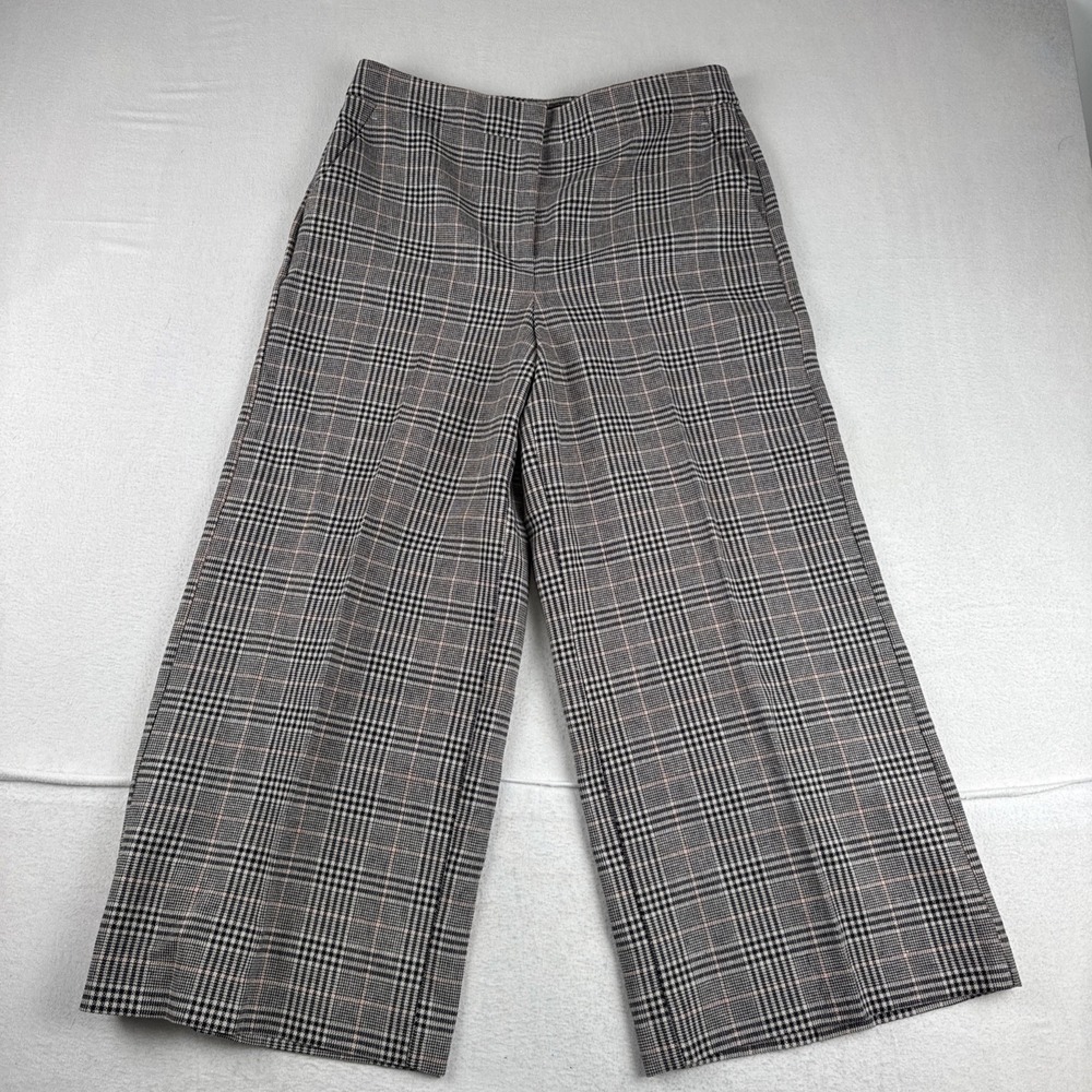 New! Ann Taylor Wide Leg Womens Plaid Dress Pants Trousers Sz 10 (32*26)